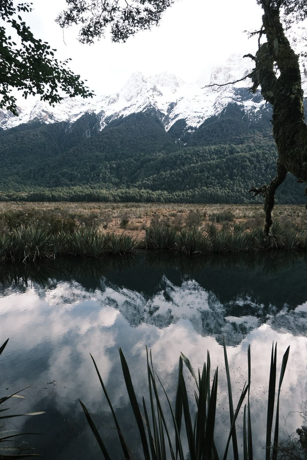 Mirror lake and mountains